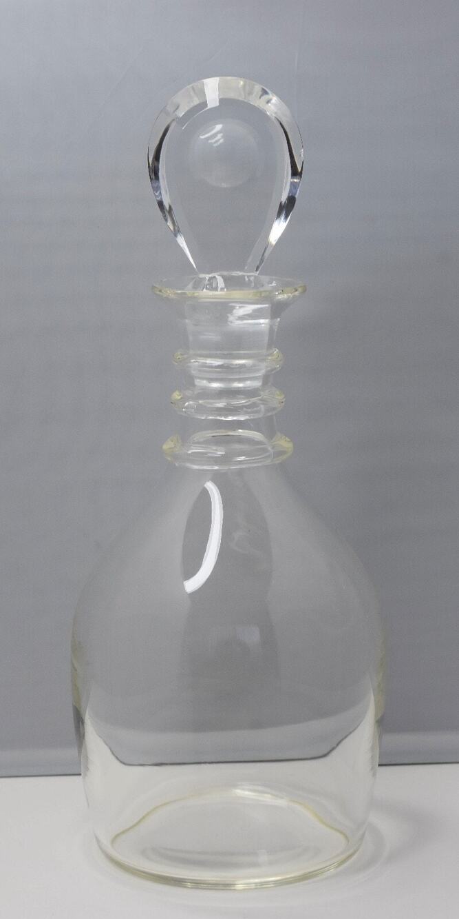 1950s Donald Pollard STEUBEN Blown Glass spiral Neck DECANTER with Moon Stopper